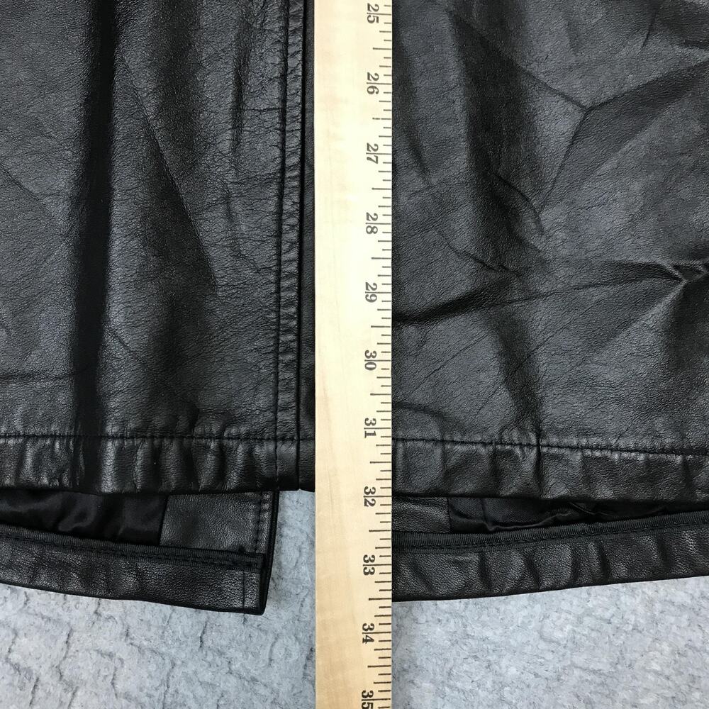 Sutton California Leather Jacket Mens 42 Black Car Coat Button Front Lined - Picture 13 of 16